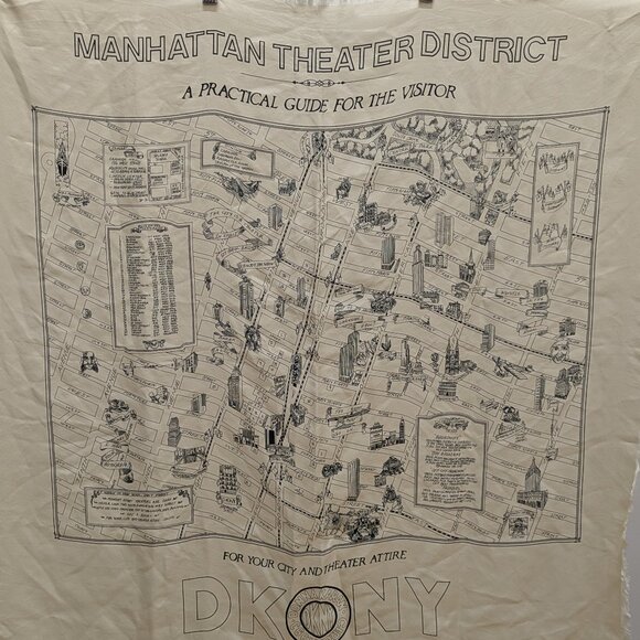 Donna Karan Accessories - Vintage DKNY silk scarf of Manhattan Theatre District